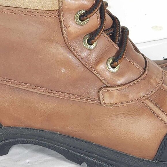 UGG Men’s Butte US11 Brown Leather Waterproof Sheepskin Vibram Winter Boots - Picture 14 of 16